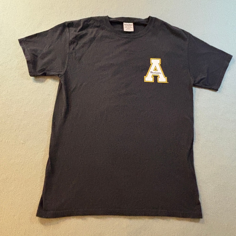 ComfortWash Appalachian State University T-Shirt Mens M Black Mountaineers NCAA